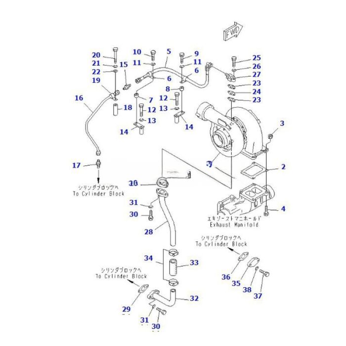Komatsu Turbo KTR150-14A Turbocharger 6503-21-1000 Compatible for Komatsu Engine SA6D170A-1 SAA6D170-P800 Generator EGS650 EGS850