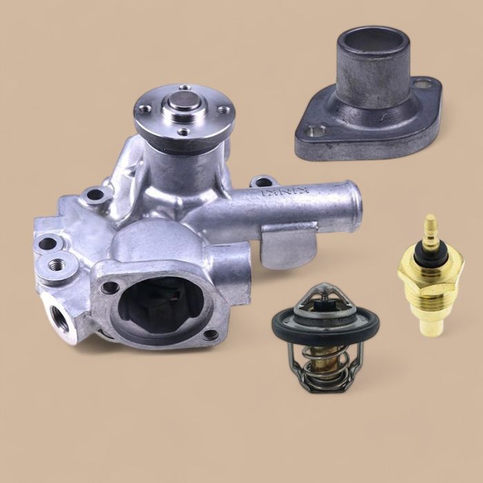 John Deere Water Pump MIA885138 & Thermostat M811895 & Sensor T110736 & Cover CH15535 Compatible for Yanmar Engine 3TNM74F 3TMN72 John Deere Mower 54D Tractor 1023E Excavator 60D