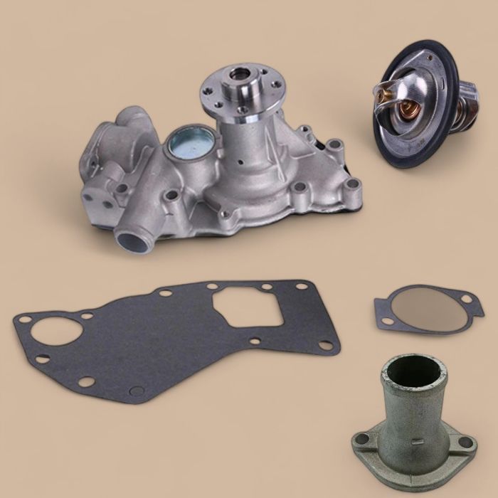 Isuzu Water Pump 8981262300 With Gasket & Thermostat 8973617700 & Pipe VI8971690151 Compatible for Isuzu Engine 4LE1 4LE2 Kobelco Excavator 80CS SK80CS-2 70SR SK70SR-2