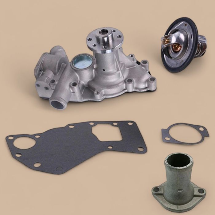 Isuzu Water Pump 8981262300 With Gasket & Thermostat 8973617700 & Pipe 8971690151 Compatible for Isuzu Engine 4LE1 4LE2 John Deere Excavator 75D 85D