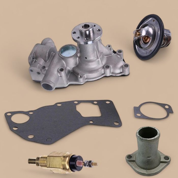 Isuzu Water Pump 8981262300 With Gasket & Thermostat 8973617700 & Pipe VI8971690151 & Sensor VI8971256001 Compatible for Isuzu Engine 4LE1 4LE2 Kobelco Excavator 80CS SK80CS-2 70SR SK70SR-2