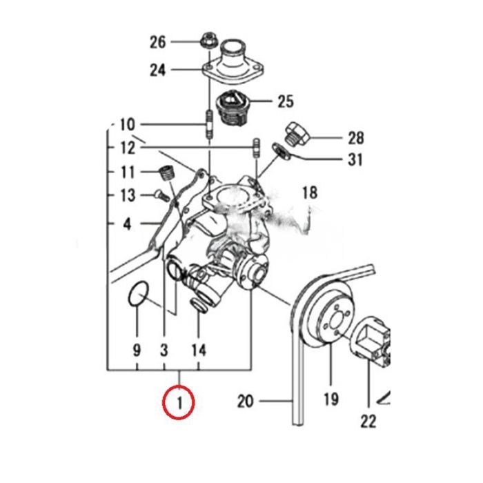 Yanmar Water Pump 119517-42000 Compatible for Yanmar Engine 3D70E-5 3TNV70