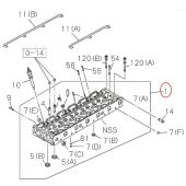 Isuzu Cylinder Head 1111106143 Compatible for Isuzu Engine 6BG1 Hitachi Excavator EX125WD-5 EX200-5 EX210H-5 EX200-3C