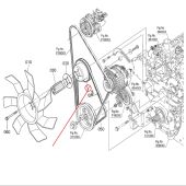 Kubota Fan Pulley 1K011-74250 Compatible for Kubota Engine V3300 Tractor M100GXDTC M8560HF M5-091HD