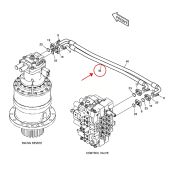 Doosan High Pressure Hose DS2045252 Compatible for Doosan Daewoo Komatsu Excavator DX300LC DX300LL DX300LCA SOLAR 300LC-7A SOLAR 30LC-V